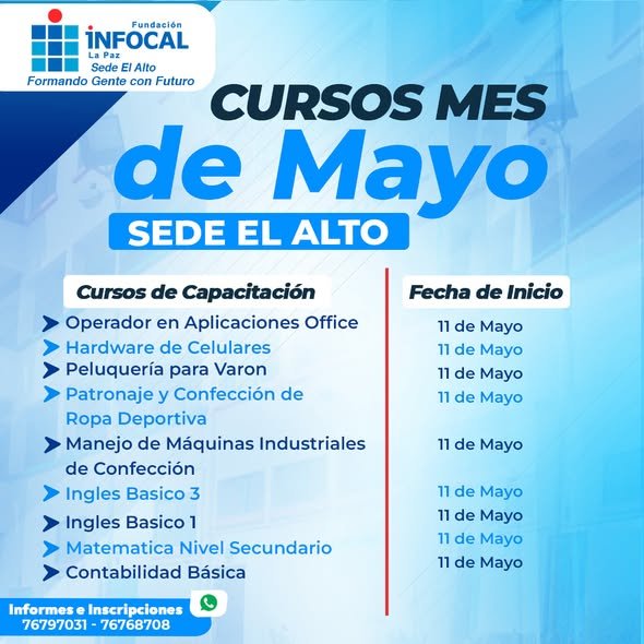 cursos mayo infocal
